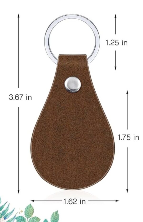 Engraved/Branded Leather Keychain - Oval Shape - Image 3