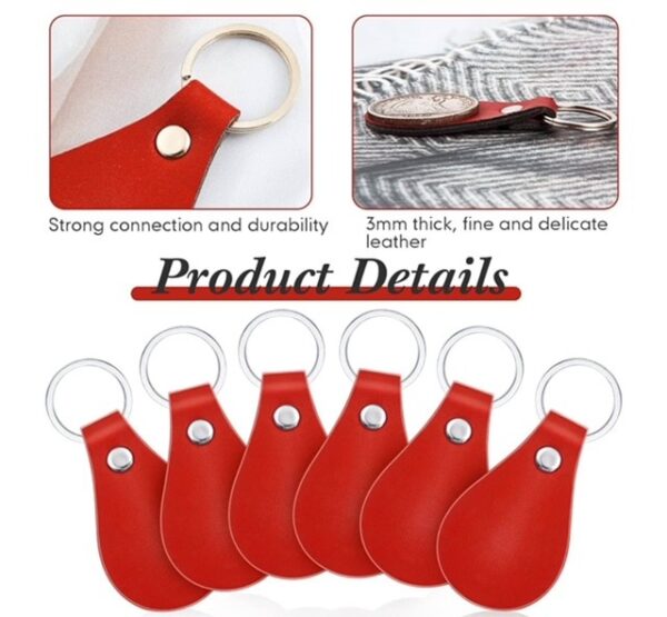 Engraved/Branded Leather Keychain - Oval Shape - Image 4