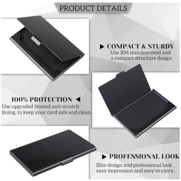 Personalized Business Card Case - Thin Stainless Steel - Laser Engraved - Assorted Colors - Image 4