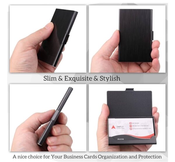 Personalized Business Card Case - Thin Stainless Steel - Laser Engraved - Assorted Colors - Image 5